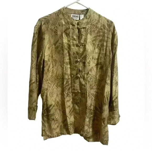 Chico’s Design Silk Shadows Manchurian Jacket Size Medium - Picture 1 of 4